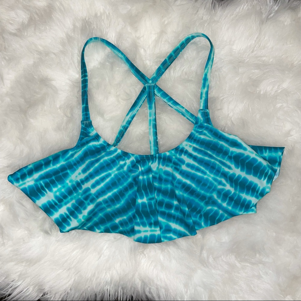 Flouncy Tie dye bikini top strappy back